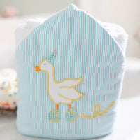 3 Marthas aqua silly goose everykid hooded towel for baby