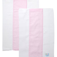 Two cotton burp cloths for baby with pink small gingham check fabric, 3 Marthas