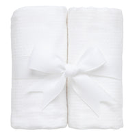 Two cotton burp cloths for baby with white seersucker stripe fabric, 3 Marthas