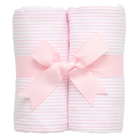 Two cotton burp cloths for baby with pink seersucker stripe fabric, 3 Marthas