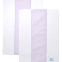Two cotton burp cloths for baby with purple seersucker stripe fabric, 3 Marthas