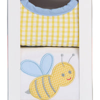Bumble Bee Basic Bib & Burp Boxed Set, Blue