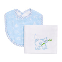 Cow Basic Bib & Burp Boxed Set, Blue