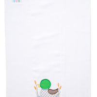 Cotton burp cloth for baby with green, gray, and brown gingham check mallard duck applique, 3 Marthas