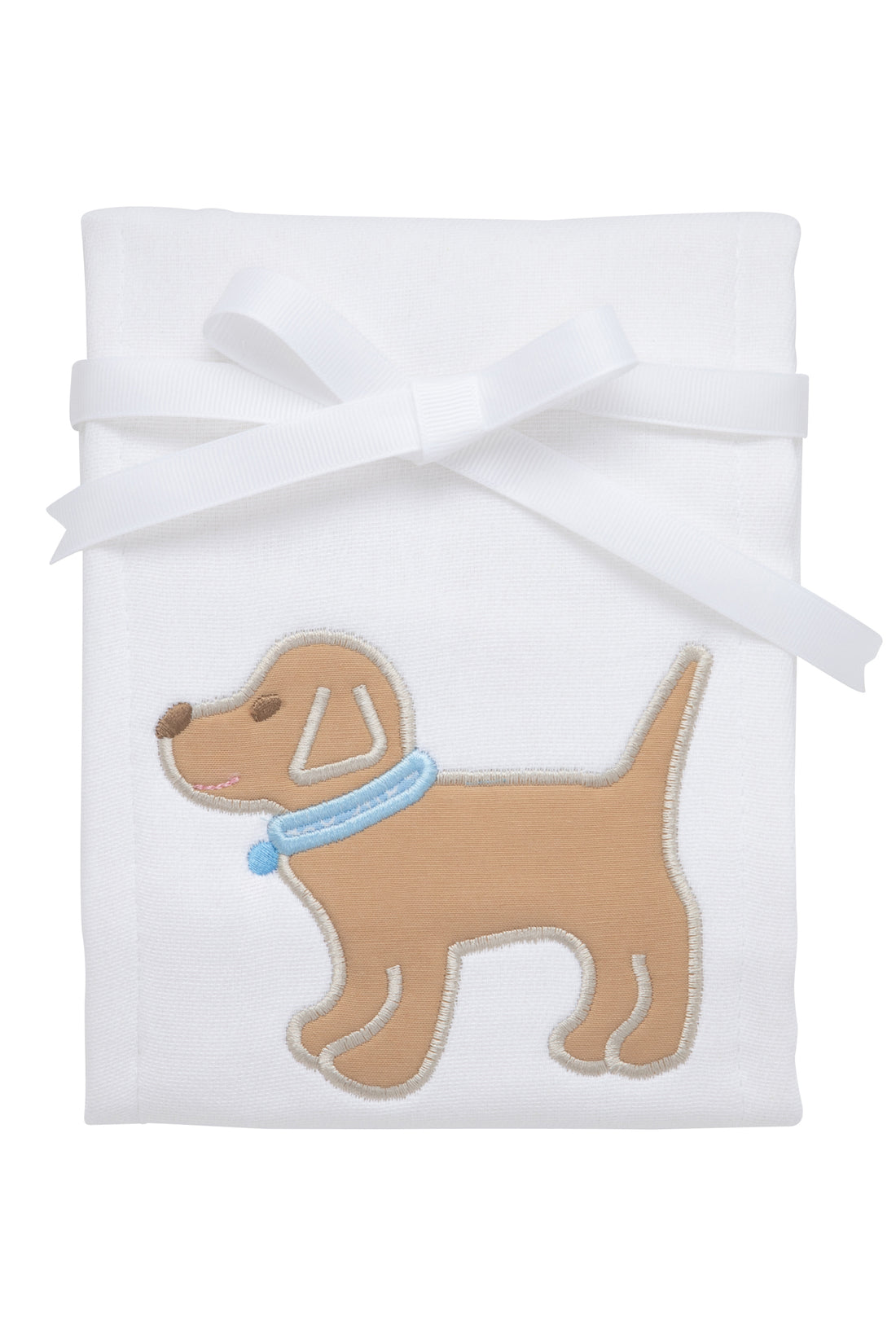 Cotton burp cloth for baby boy with puppy applique, 3 Marthas