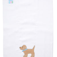 Cotton burp cloth for baby boy with puppy applique, 3 Marthas