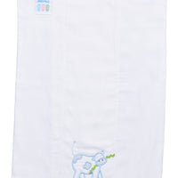 Cotton burp cloth for baby with blue cow applique, 3 Marthas