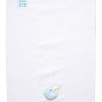 Cotton burp cloth for baby boy with blue fleece lamb applique, 3 Marthas