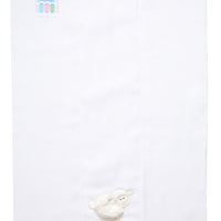 Cotton burp cloth for baby with white fleece lamb applique, 3 Marthas