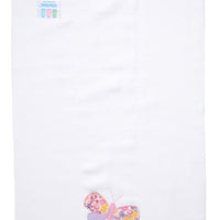 Cotton burp cloth for baby with pink and purple butterfly applique, 3 Marthas