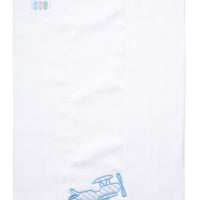 Cotton burp cloth for baby with blue gingham check airplane applique, 3 Marthas