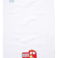 Cotton burp cloth for baby with firetruck and Dalmatian puppy applique, 3 Marthas