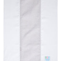 Cotton burp cloth for baby with gray gingham check print fabric and white ric rac trim, 3 Marthas