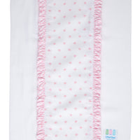 Cotton burp cloth for baby with pink bow print fabric and pink gingham check trim, 3 Marthas