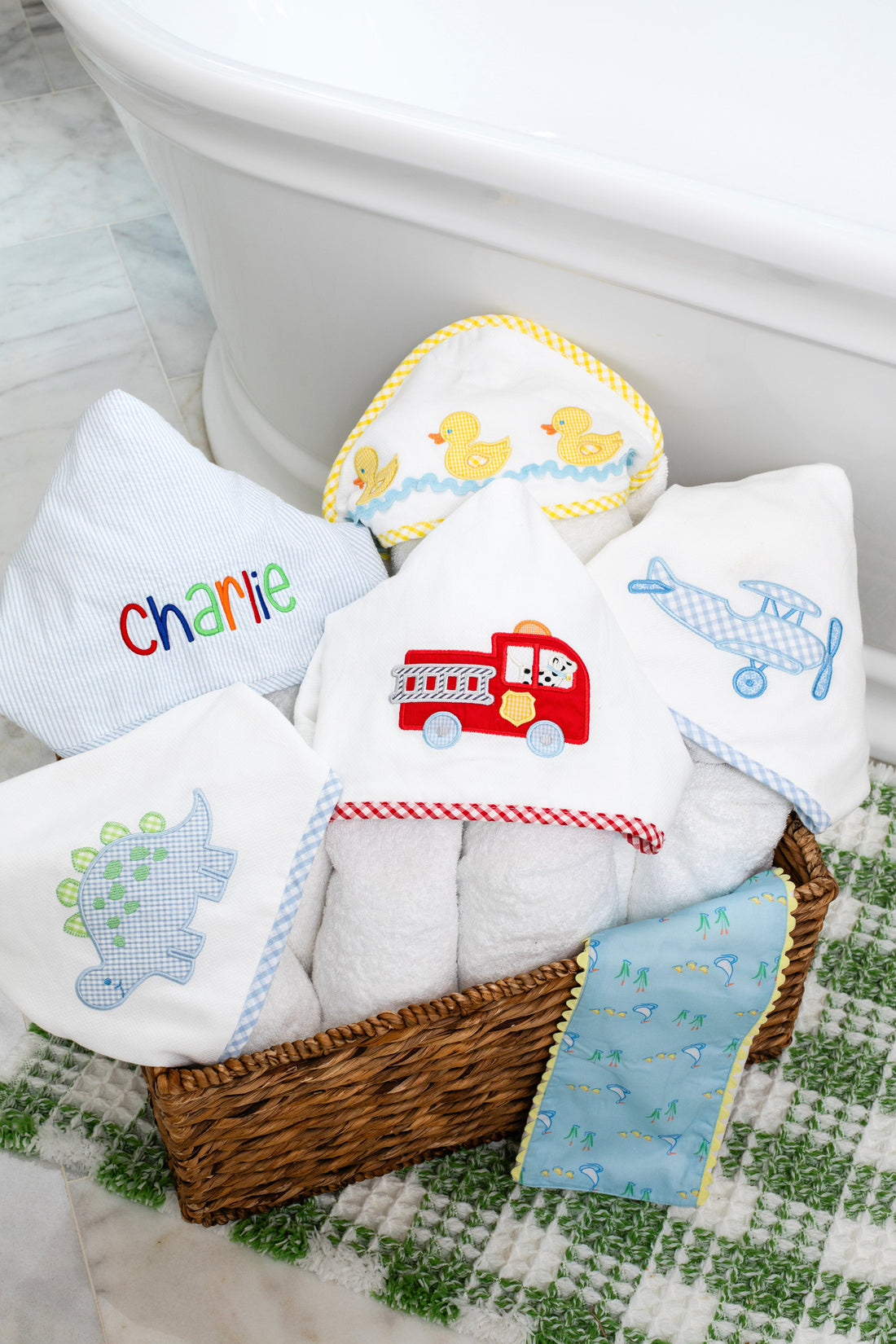 3 Marthas boys hooded towels