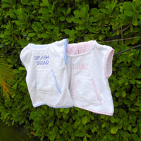 Children's beach cover ups with custom embroidery