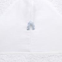 Back of hooded towel, featuring loop for hanging to dry, 3 Marthas