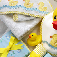 Duck Applique Hooded Towel & Washcloth Set