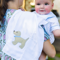 Puppy Applique Burp, Blue
