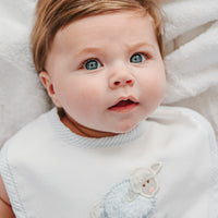 Lamb Applique Basic Bib, Blue