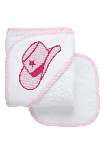 3 Marthas pink cowgirl hat everykid hooded towel for baby