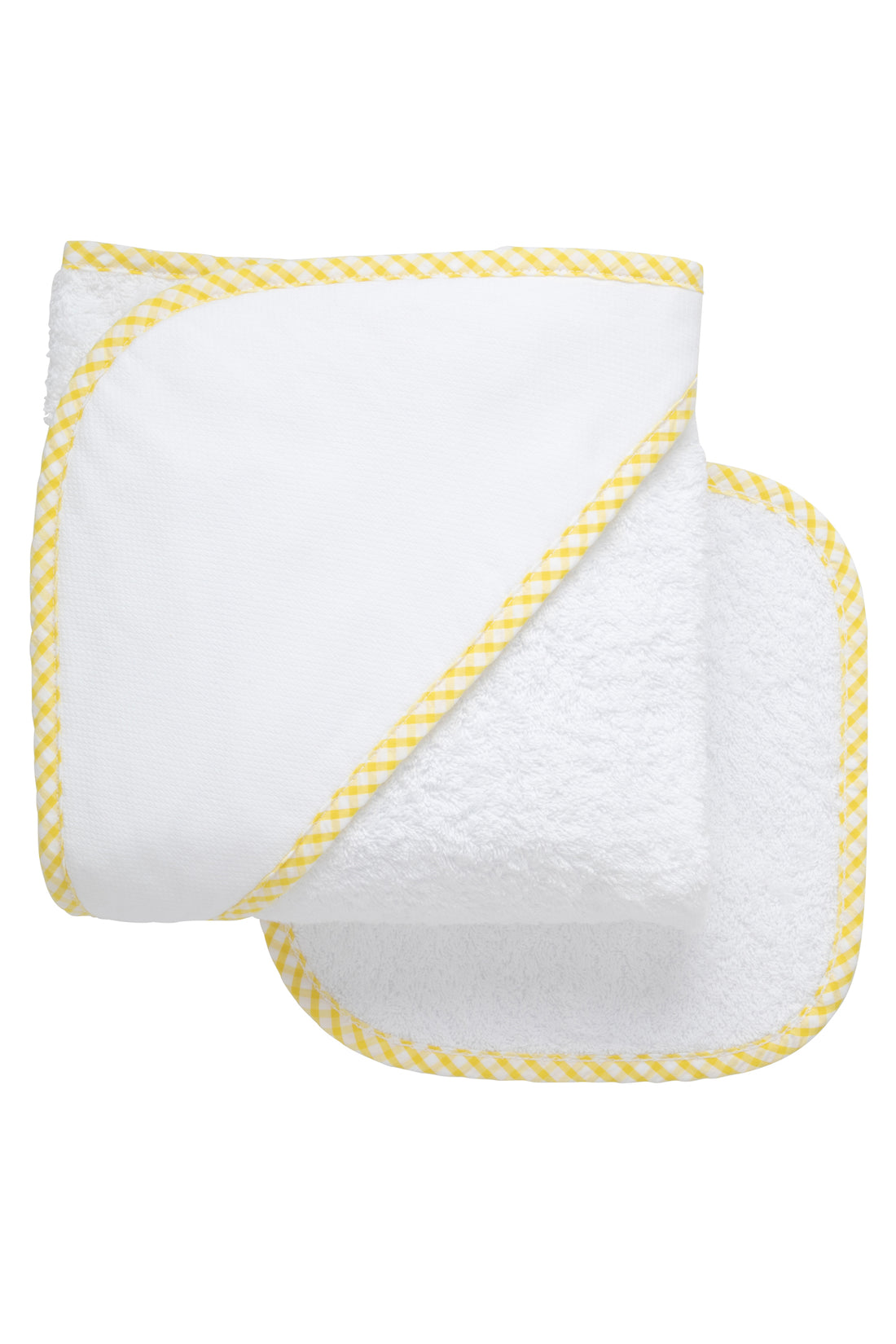 Big Check Trim Hooded Towel & Washcloth Set
