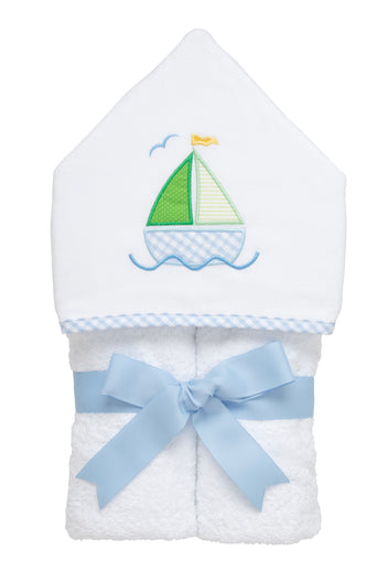 White Seersucker Everykid Hooded Towel by 3 Marthas main image 0