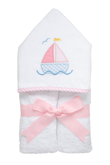 White Seersucker Everykid Hooded Towel by 3 Marthas main image 1