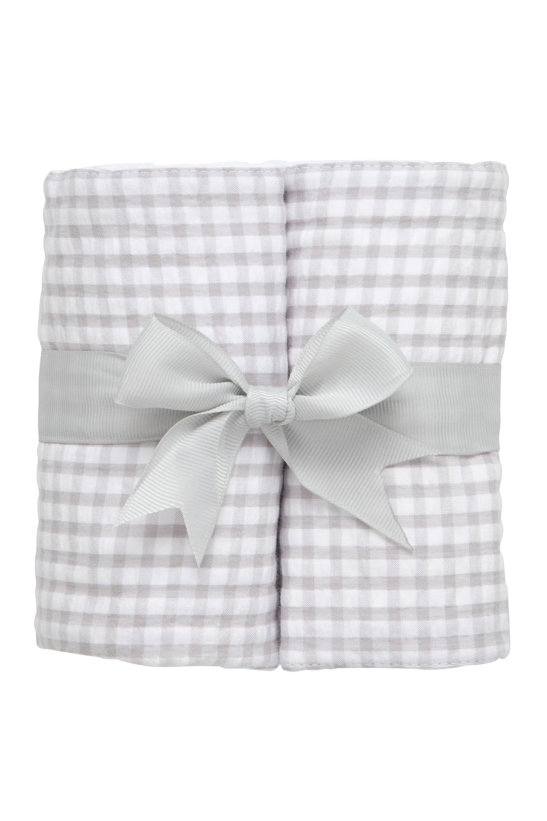 Two cotton burp cloths for baby with gray gingham check fabric, 3 Marthas