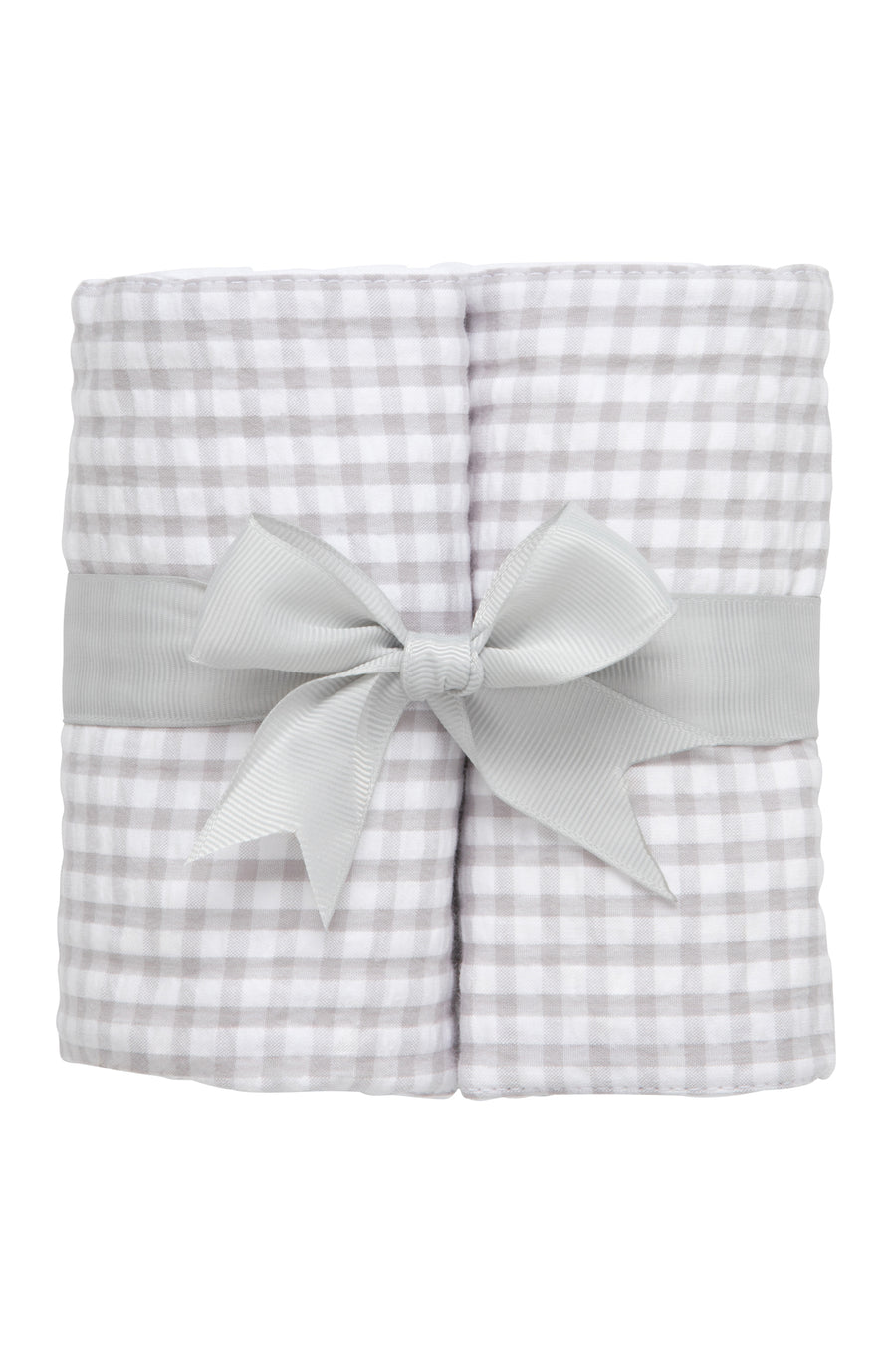 Two cotton burp cloths for baby with gray gingham check fabric, 3 Marthas