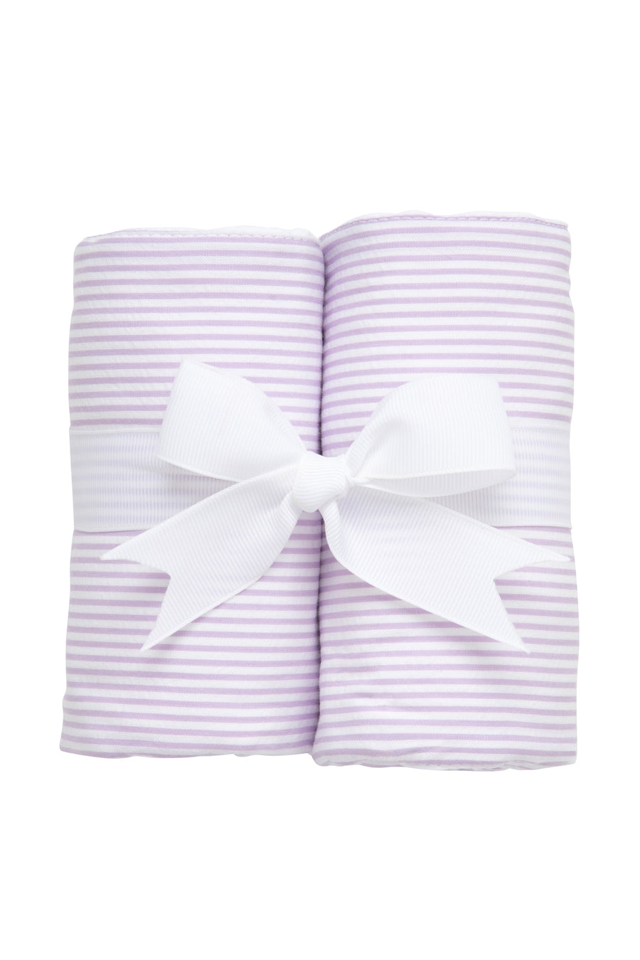 Two cotton burp cloths for baby with purple seersucker stripe fabric, 3 Marthas