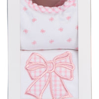 Bow Basic Bib & Burp Boxed Set, Pink