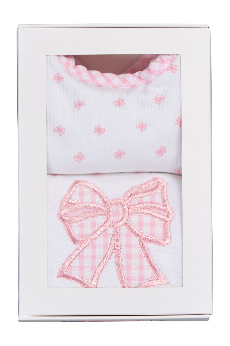 Bow Basic Bib & Burp Boxed Set, Pink