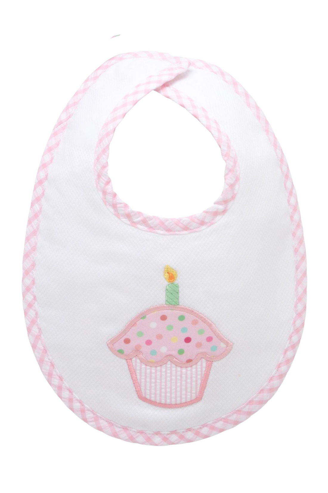 Cupcake Applique Basic Bib, Pink