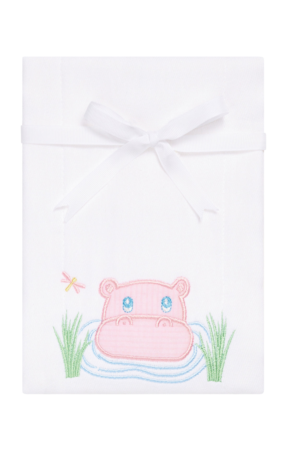 Hippo Applique Burp, Pink