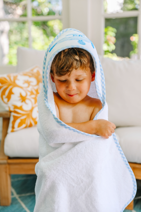 Airplane Applique Hooded Towel & Washcloth Set