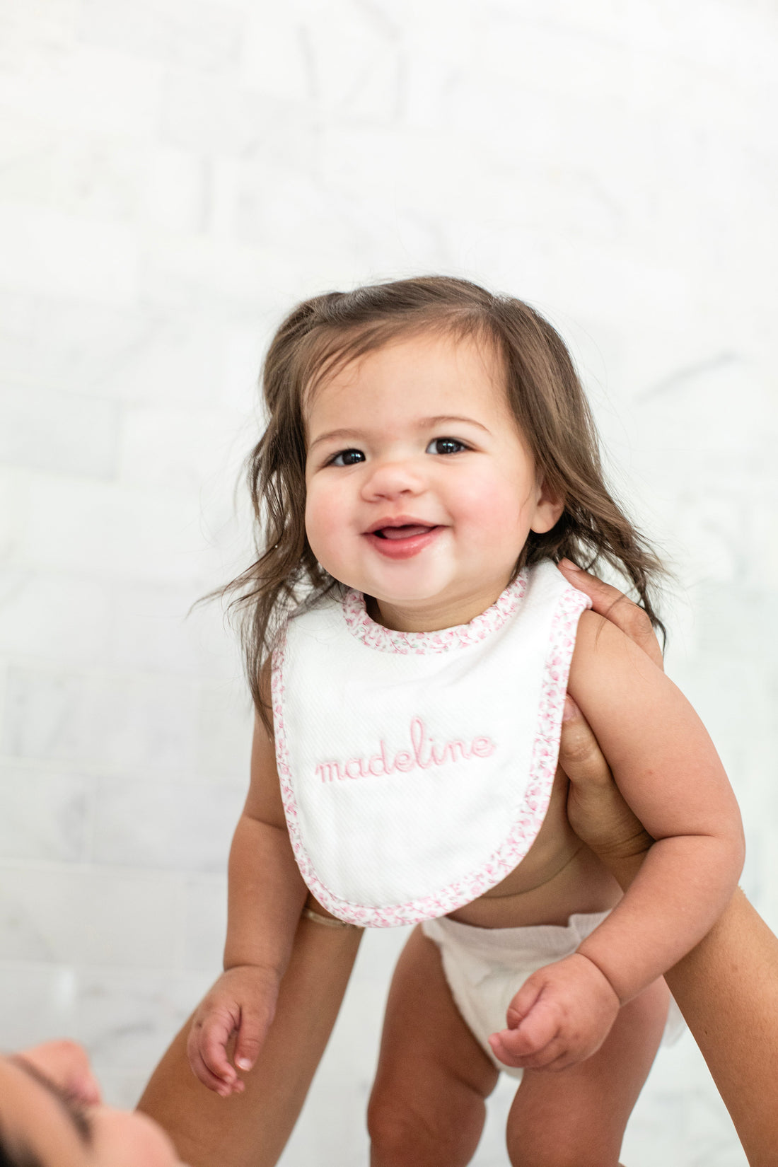 3 Marthas pink ballet floral drooler bib and burp set for baby girls 