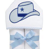 3 Marthas blue cowboy hat everykid hooded towel for baby
