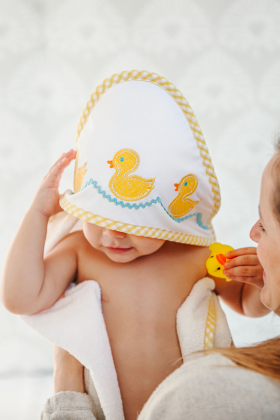 Duck Applique Hooded Towel & Washcloth Set