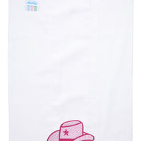 Cotton burp cloth for baby with cowgirl hat applique, 3 Marthas